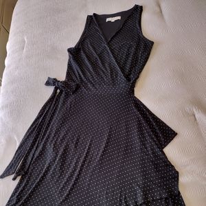 Loft Black and White polka Dot Cocktail Dress